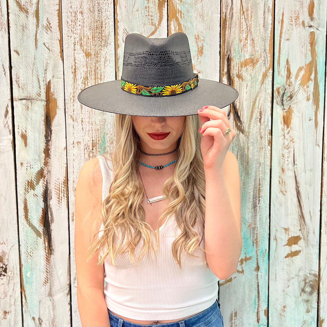 Rolling Around In The Sunflowers Straw Hat | gussieduponline