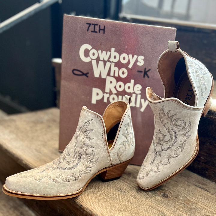 Cream Leather Hold A Grudge Booties | gussieduponline