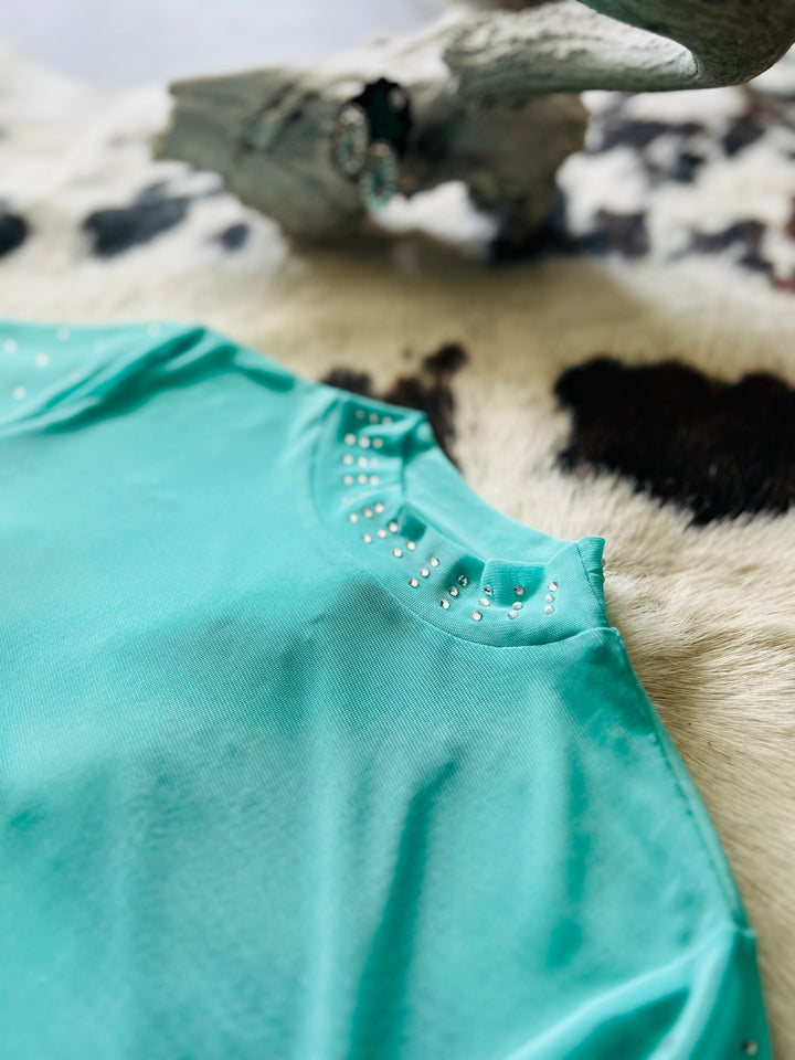 Plus Turquoise Trouble Top | gussieduponline