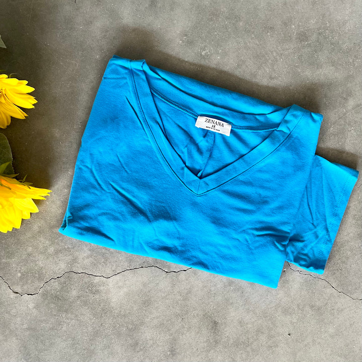 PLUS Basic Short Sleeve V-Neck Tee | gussieduponline