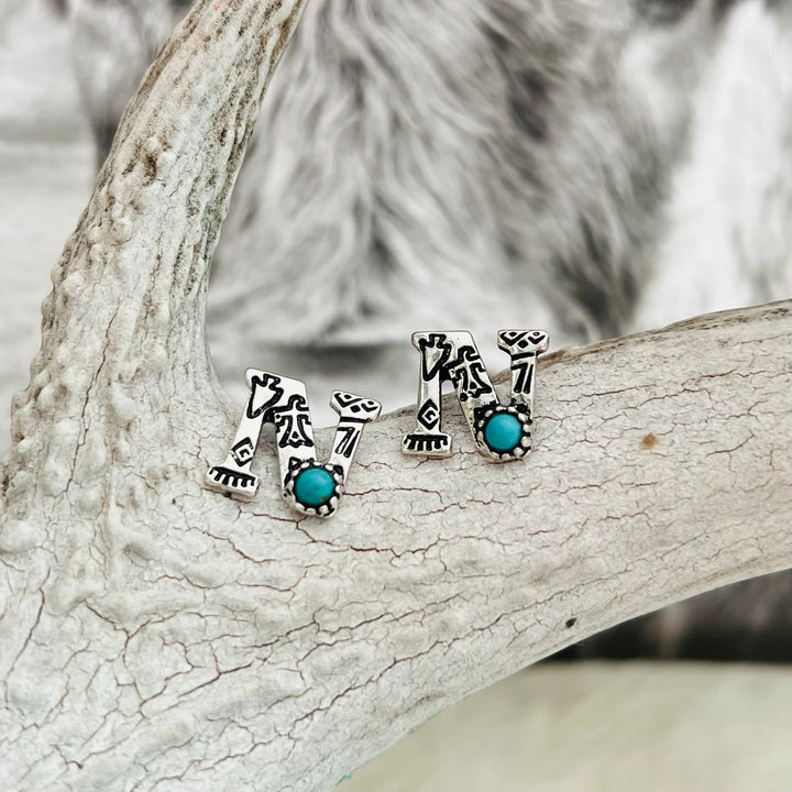 Western Letters Earrings | gussieduponline