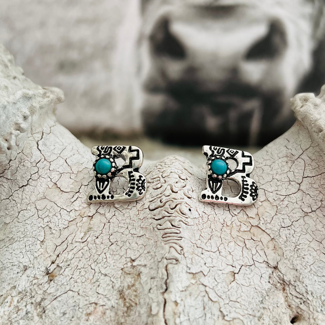 Western Letters Earrings | gussieduponline