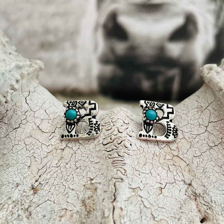 Western Letters Earrings | gussieduponline