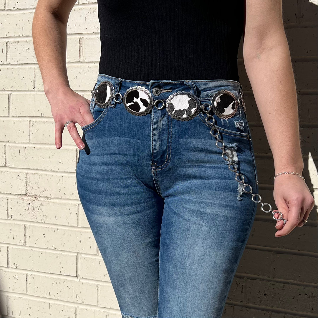 Chain Link Black And White Belt | gussieduponline