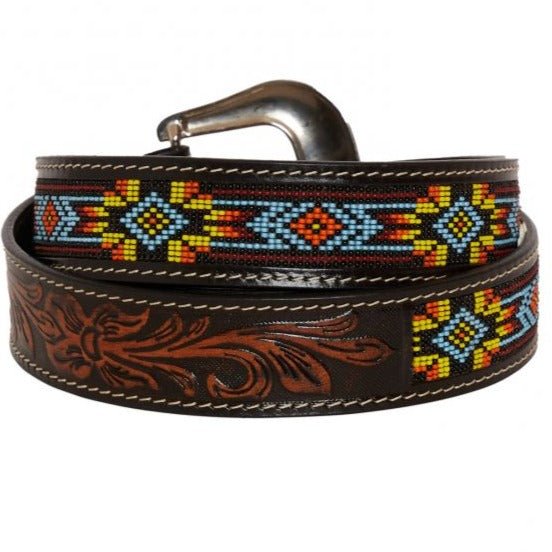 Rain Dance Beaded Leather Belt | gussieduponline