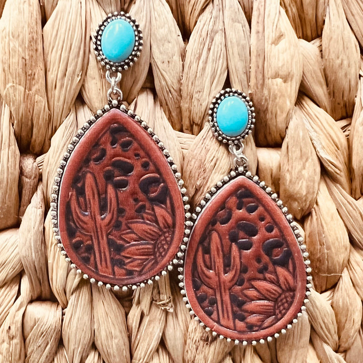 Leather Stamped Earrings | gussieduponline